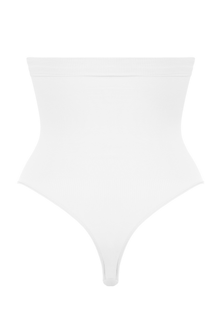 Wysokie stringi bezszwowe Elite V biel