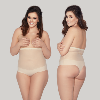 Wysokie stringi modelujące GLAM STRING beż