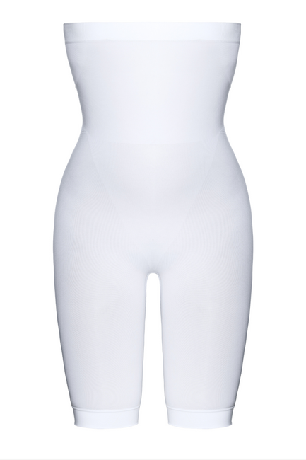 Wysokie figi bezszwowe z nogawkami Elite VI biel