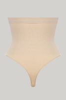 Wysokie stringi bezszwowe Elite V beż