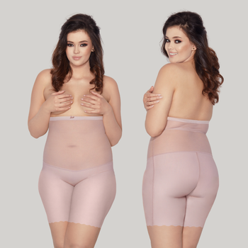 Wysokie figi z nogawkami GLAM FORM 3XL-5XL pudrowy róż