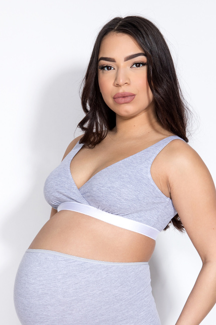 Top ciążowy Lilly 2-pack szary/pudrowy róż