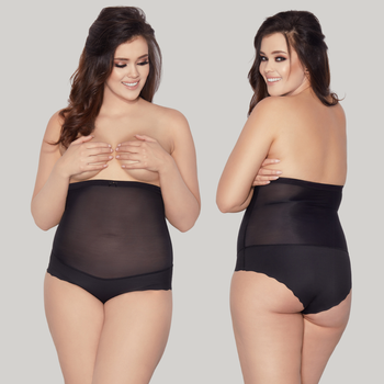 Wysokie figi wyszczuplające GLAM czerń 3XL-5XL