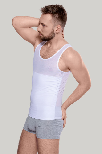 KOSZULKA wyszczuplająca męska BODY PERFECT 180/190 biel 2-pak