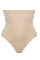 Wysokie stringi bezszwowe Elite V beż