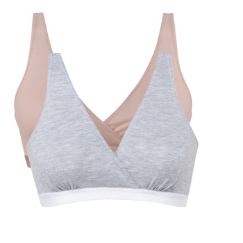 Top ciążowy Lilly 2-pack szary/pudrowy róż