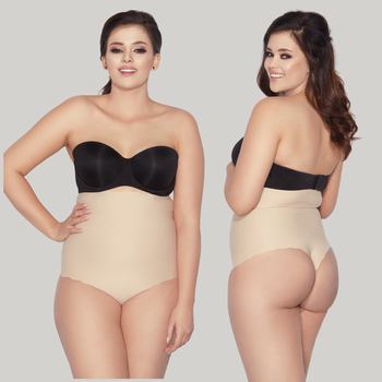 Wysokie stringi mocno ściskające L 01 STRING beż