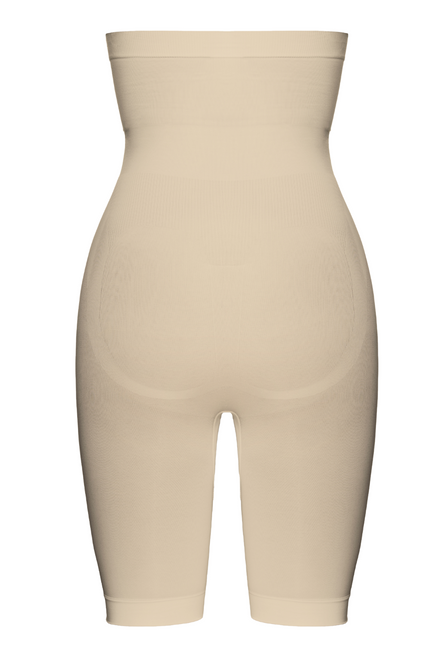 Wysokie figi bezszwowe z nogawkami Elite VI beż