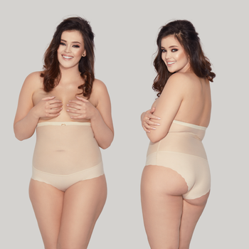 Wysokie figi wyszczuplające GLAM beż 3XL-5XL