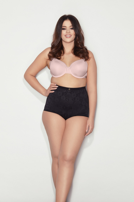 Zabudowane figi GLOSSY BRIEFS czerń