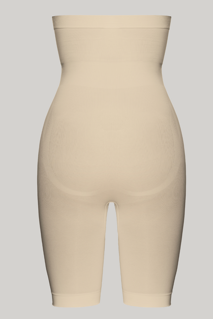 Wysokie figi bezszwowe z nogawkami Elite VI beż