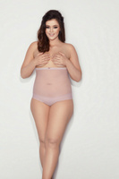 Wysokie figi wyszczuplające GLAM pudrowy róż 3XL-5XL