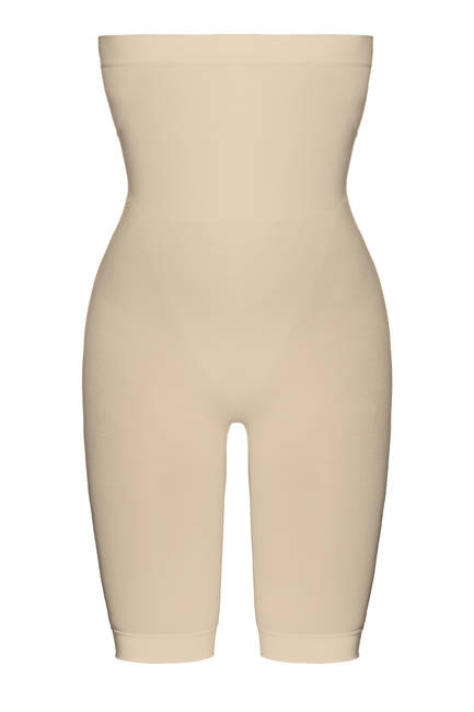 Wysokie figi bezszwowe z nogawkami Elite VI beż