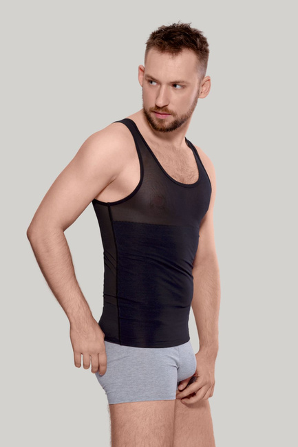 KOSZULKA wyszczuplająca męska BODY PERFECT 170/180 czerń 2-pak