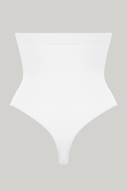 Wysokie stringi bezszwowe Elite V biel