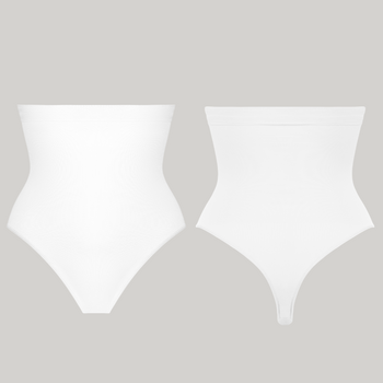 Wysokie stringi bezszwowe Elite V biel