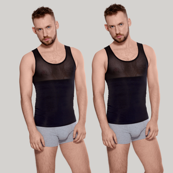 KOSZULKA wyszczuplająca męska BODY PERFECT 170/180 czerń 2-pak