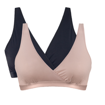 Top ciążowy Lilly 2-pack czarny/pudrowy róż