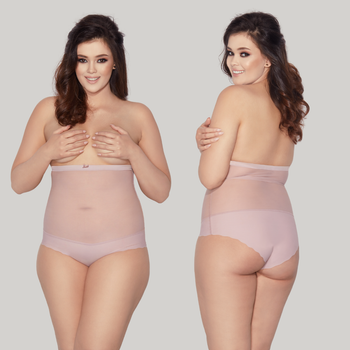 Wysokie figi wyszczuplające GLAM pudrowy róż 3XL-5XL