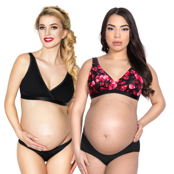 Top ciążowy Lilly 2-pack czarny/peony