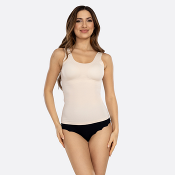 Koszulka laserowo cięta z wbudowanym biustonoszem FEEL GOOD TOP beżowa