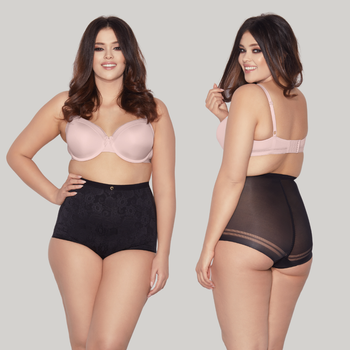 Zabudowane figi GLOSSY BRIEFS czerń