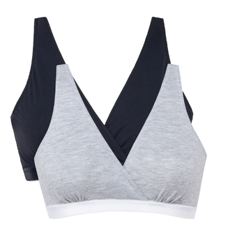 Top ciążowy Lilly 2-pack czarny/szary